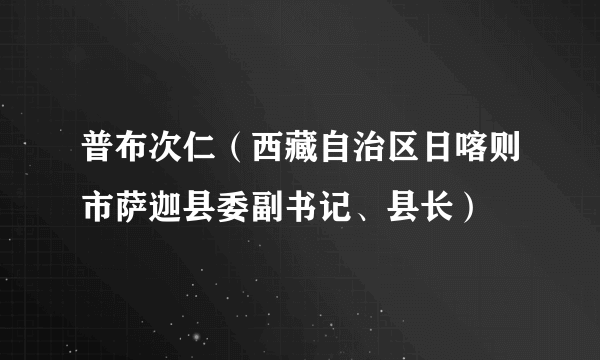 普布次仁（西藏自治区日喀则市萨迦县委副书记、县长）