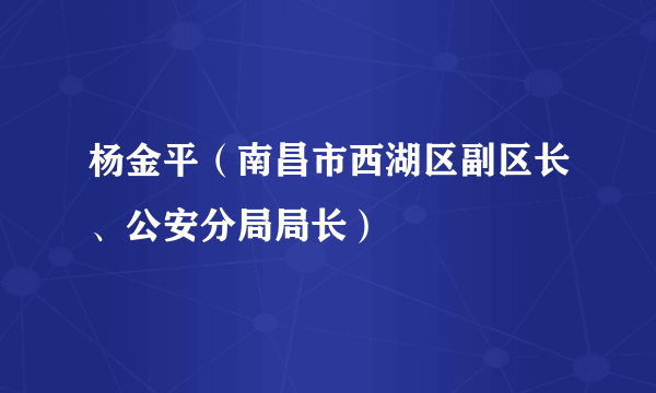 杨金平（南昌市西湖区副区长、公安分局局长）