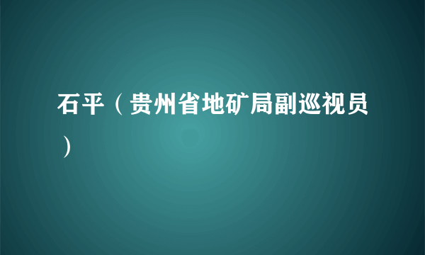 石平（贵州省地矿局副巡视员）