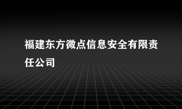 福建东方微点信息安全有限责任公司