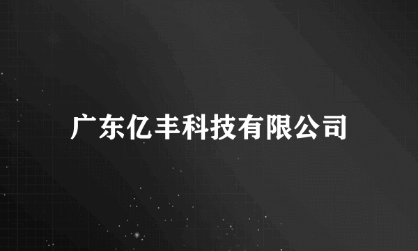 广东亿丰科技有限公司