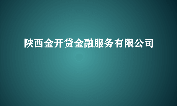 陕西金开贷金融服务有限公司