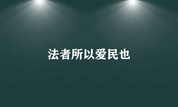 法者所以爱民也