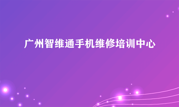 广州智维通手机维修培训中心