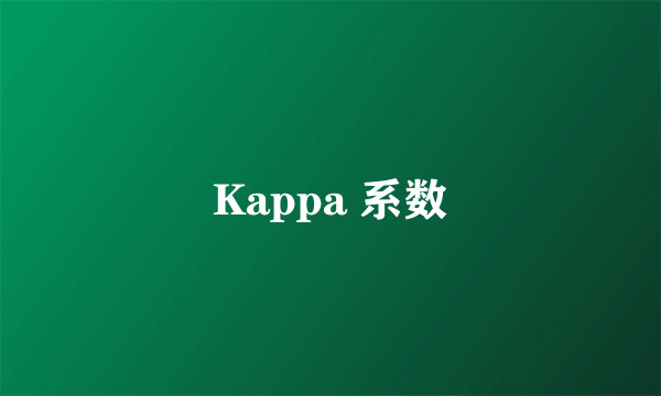 Kappa 系数