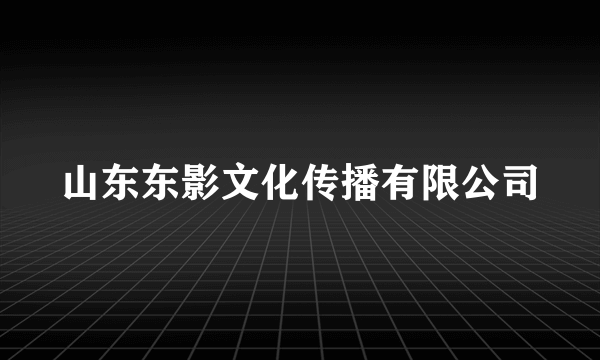 山东东影文化传播有限公司