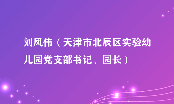 刘凤伟（天津市北辰区实验幼儿园党支部书记、园长）