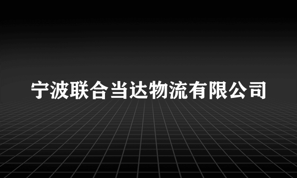 宁波联合当达物流有限公司