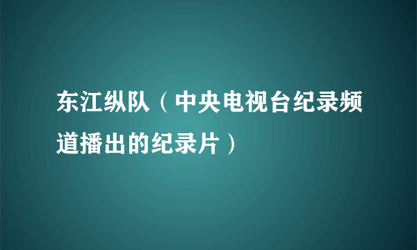 东江纵队（中央电视台纪录频道播出的纪录片）