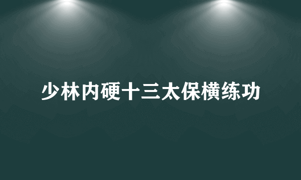 少林内硬十三太保横练功