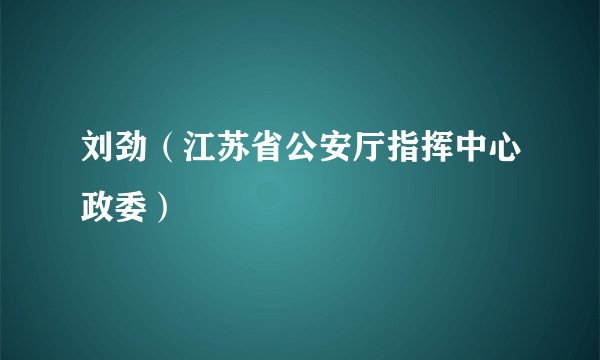 刘劲（江苏省公安厅指挥中心政委）