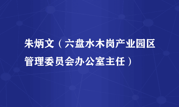 朱炳文（六盘水木岗产业园区管理委员会办公室主任）