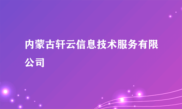 内蒙古轩云信息技术服务有限公司