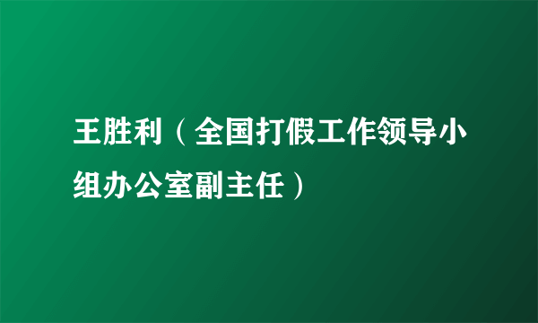 王胜利（全国打假工作领导小组办公室副主任）