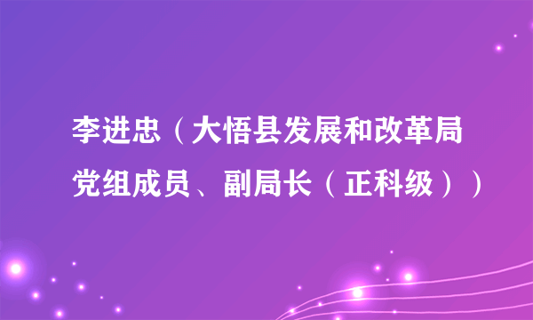 李进忠（大悟县发展和改革局党组成员、副局长（正科级））