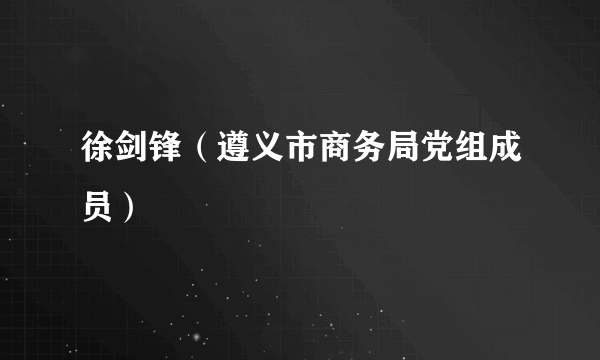 徐剑锋（遵义市商务局党组成员）