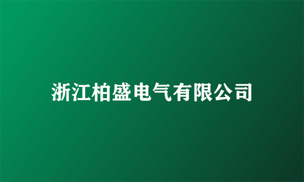 浙江柏盛电气有限公司