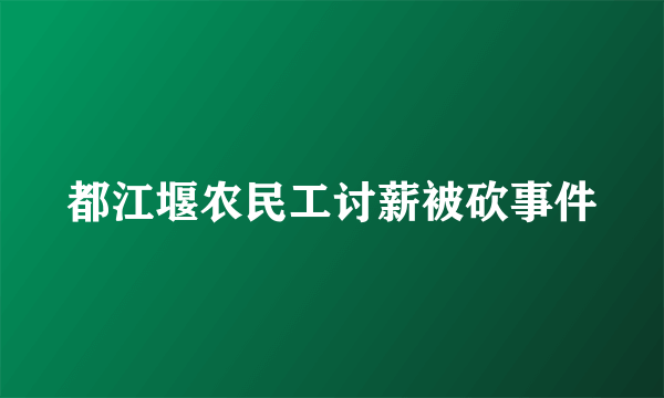 都江堰农民工讨薪被砍事件