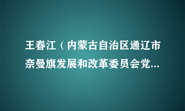 王春江（内蒙古自治区通辽市奈曼旗发展和改革委员会党组书记、主任）