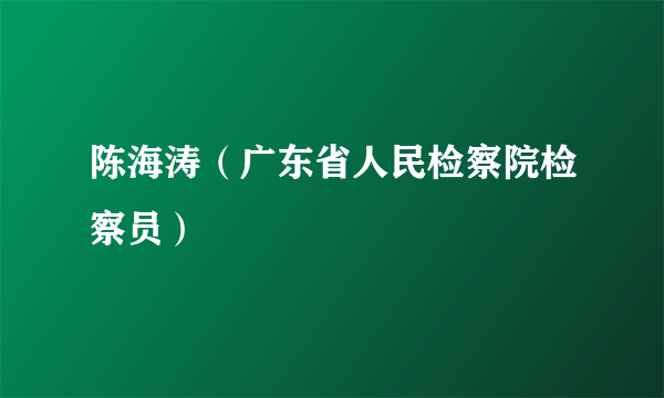 陈海涛（广东省人民检察院检察员）