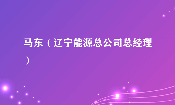 马东（辽宁能源总公司总经理）