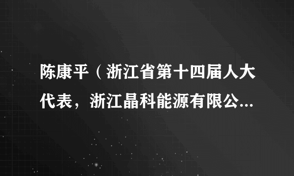 陈康平（浙江省第十四届人大代表，浙江晶科能源有限公司、晶科能源（海宁）有限公司总经理、董事）