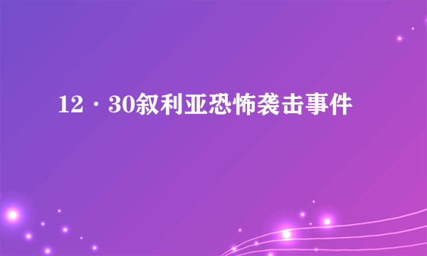 12·30叙利亚恐怖袭击事件