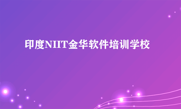 印度NIIT金华软件培训学校