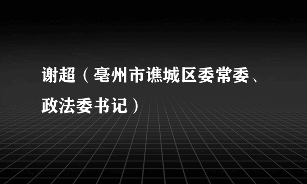 谢超（亳州市谯城区委常委、政法委书记）