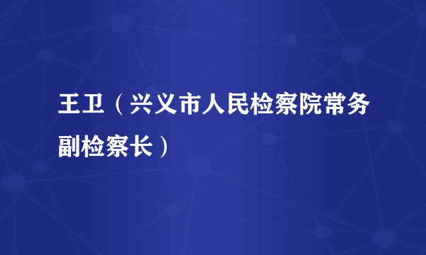 王卫（兴义市人民检察院常务副检察长）