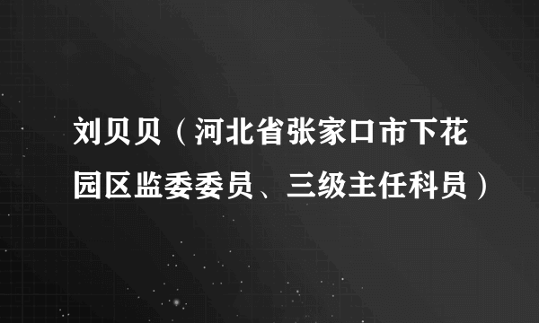 刘贝贝（河北省张家口市下花园区监委委员、三级主任科员）