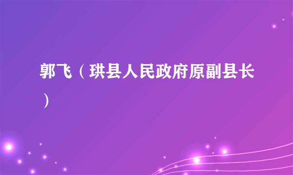 郭飞（珙县人民政府原副县长）