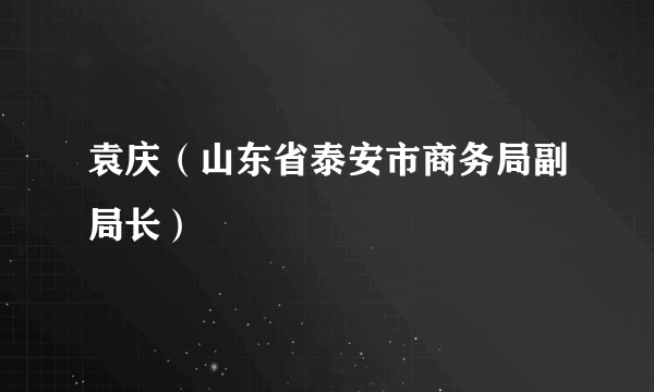 袁庆（山东省泰安市商务局副局长）