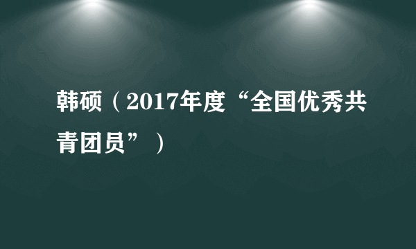 韩硕（2017年度“全国优秀共青团员”）