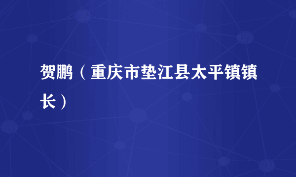 贺鹏（重庆市垫江县太平镇镇长）