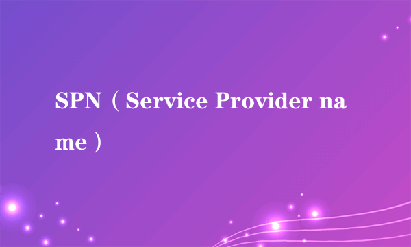 SPN（Service Provider name）