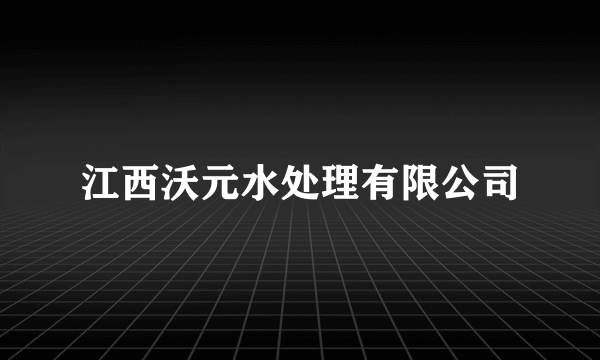 江西沃元水处理有限公司