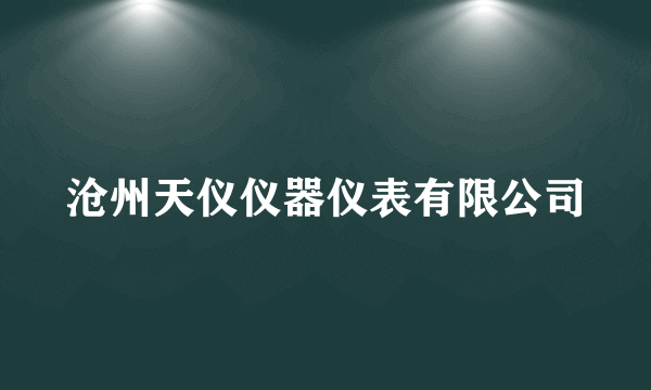 沧州天仪仪器仪表有限公司