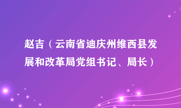 赵吉（云南省迪庆州维西县发展和改革局党组书记、局长）