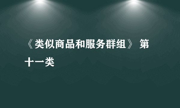 《类似商品和服务群组》 第十一类