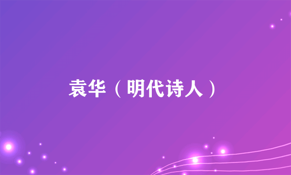 袁华（明代诗人）