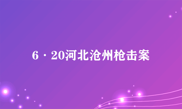 6·20河北沧州枪击案