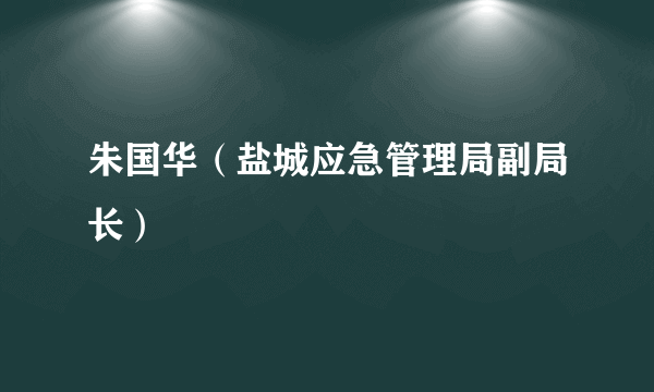 朱国华（盐城应急管理局副局长）