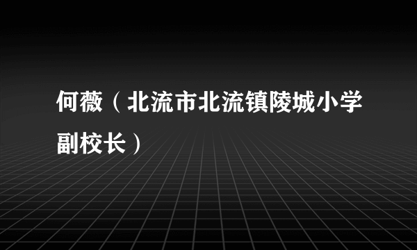 何薇（北流市北流镇陵城小学副校长）