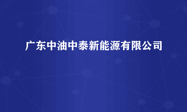 广东中油中泰新能源有限公司