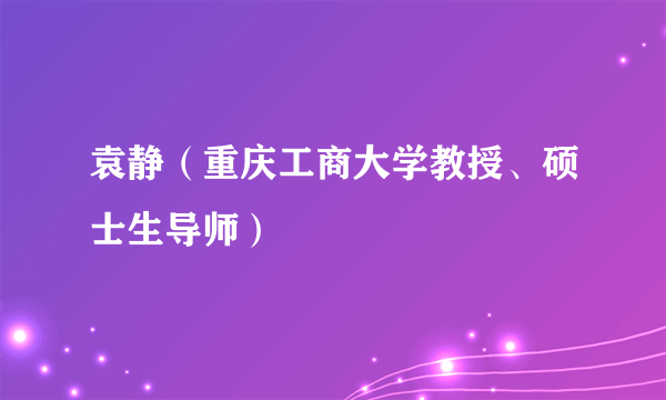 袁静（重庆工商大学教授、硕士生导师）