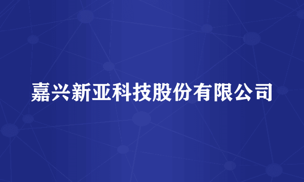 嘉兴新亚科技股份有限公司