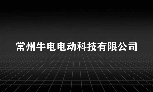 常州牛电电动科技有限公司