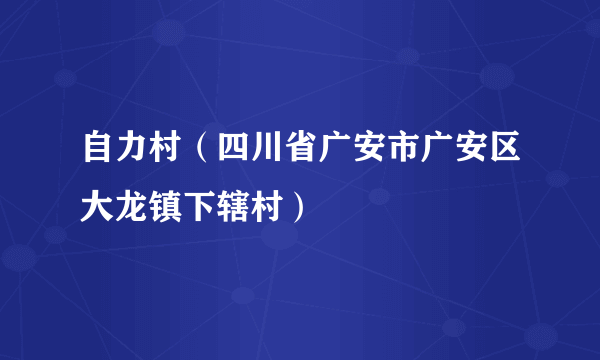 自力村（四川省广安市广安区大龙镇下辖村）