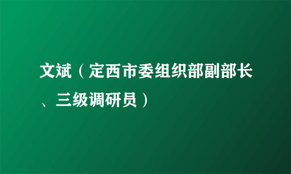 文斌（定西市委组织部副部长、三级调研员）